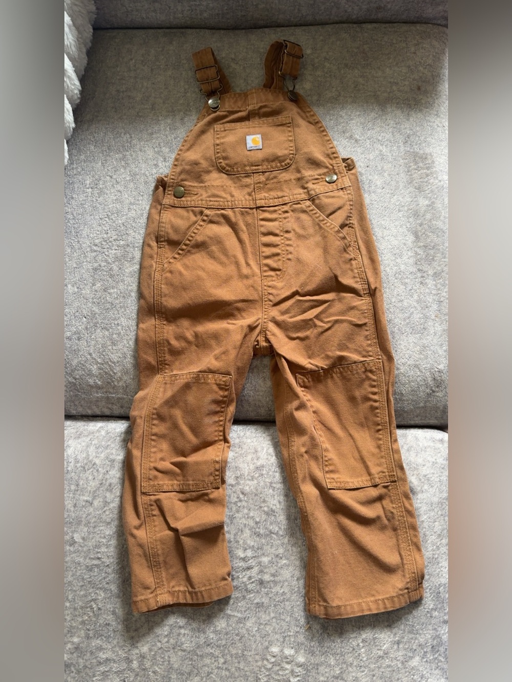 Carhartt Kids' Tan Brown Work Overalls